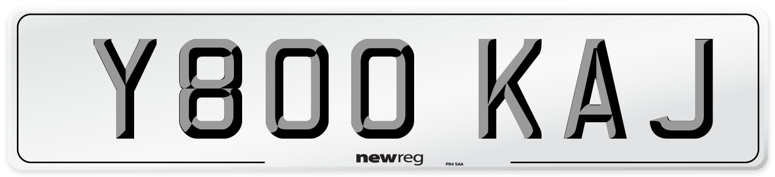 Y800 KAJ Number Plate from New Reg